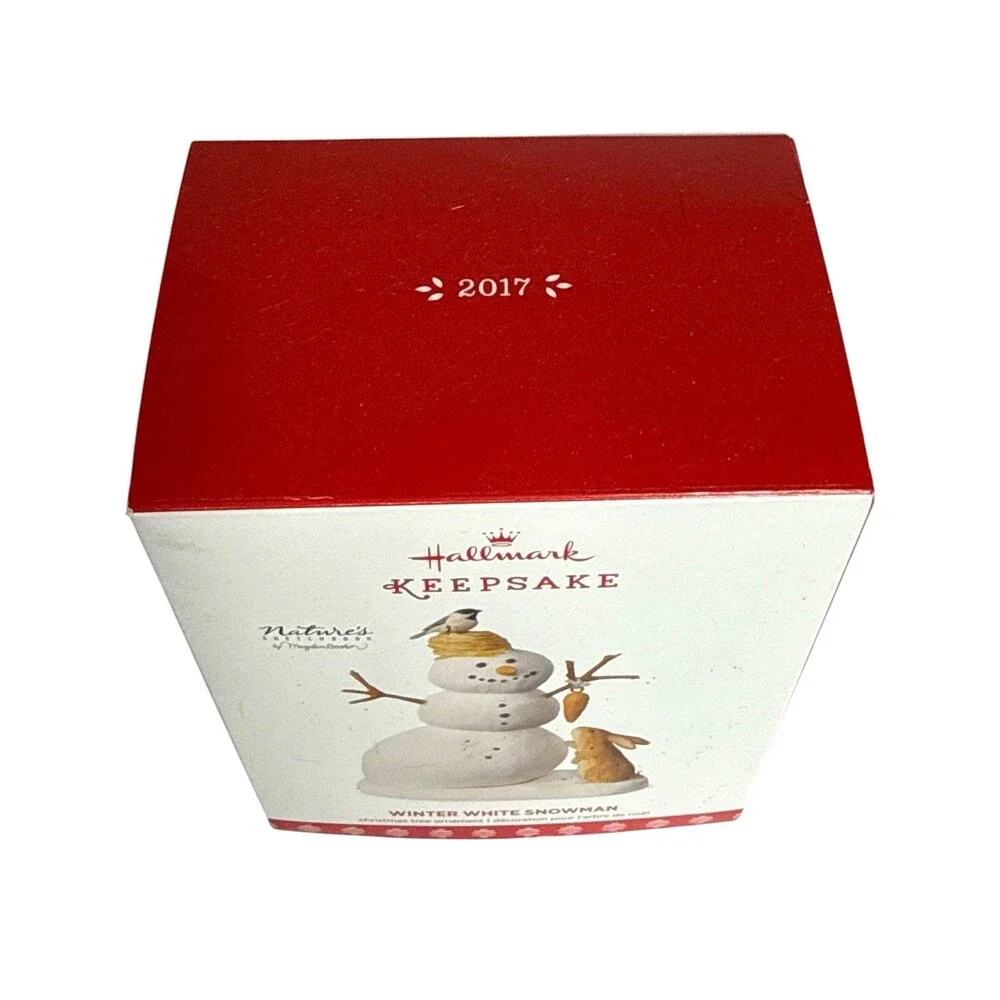 2017 Hallmark Keepsake Winter White Snowman Marjolein Bastin Ornament w/ Box